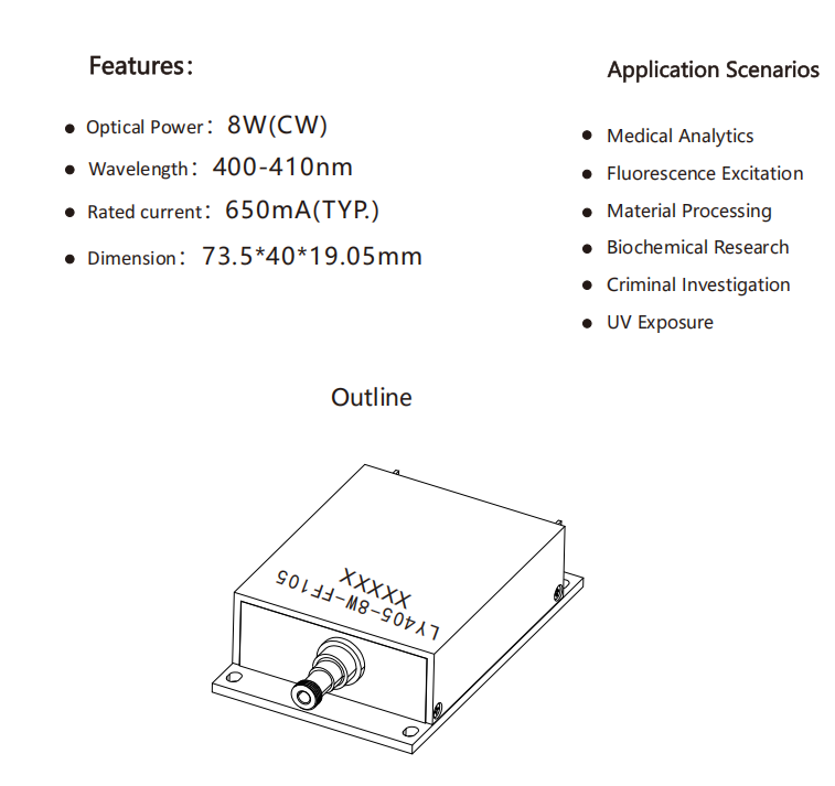 Fiber Coupled Laser Module Module laser couplé en fibre