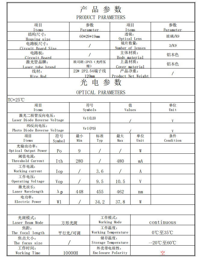 Blue Laser Module for SLS Module laser bleu pour SLS