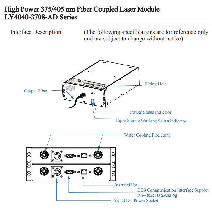 Fiber Coupled Diode Laser Module Module laser à diode couplée à fibre