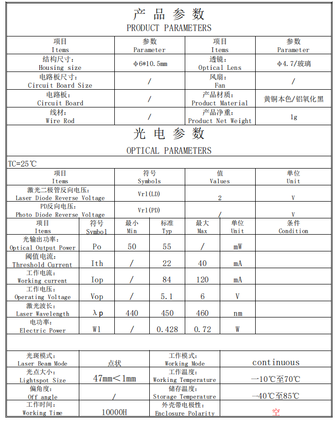 Module de diode laser bleue