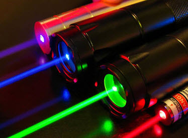 Diff&eacute;rents types de pointeurs laser