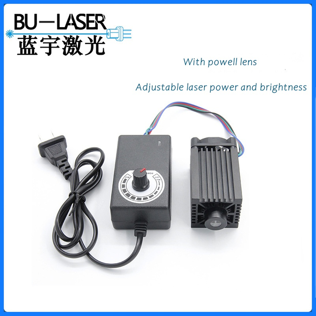 Luminosité réglable à haute précision 450 nm 500mw module laser de ligne bleue avec objectif Powell